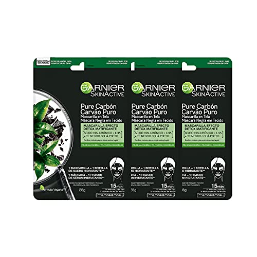 Garnier Skin Naturals Face Bundle Garnier 3 Pack Mascarilla Facial En Tela Pure Carbon, 3 Count 09/23/2021