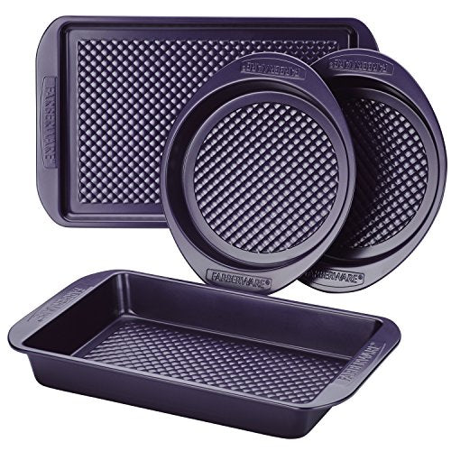 Juego de utensilios de cocina antiadherentes para hornear (4 piezas), color morado