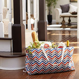 Household Essentials 2213 Krush - Bolsa de lona multiusos, reutilizable, color beige, Chevron, Rayado en V (Chevron), 1