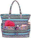 Bolsa grande de playa con bolsillos con cierre, impermeable, a prueba de arena, bolsa de gimnasio con compartimento húmedo, bolsa de viaje para mujer, Con color, L